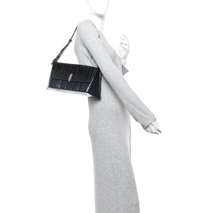 Salvatore Ferragamo Eel Medium Geometric Prisma Shoulder Bag Black 3 of 17