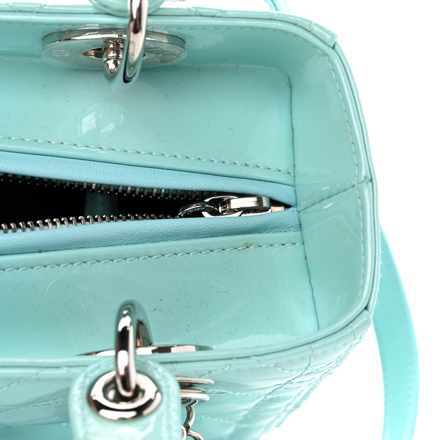 Christian Dior Patent Cannage Medium Lady Dior Light Blue 15 of 15