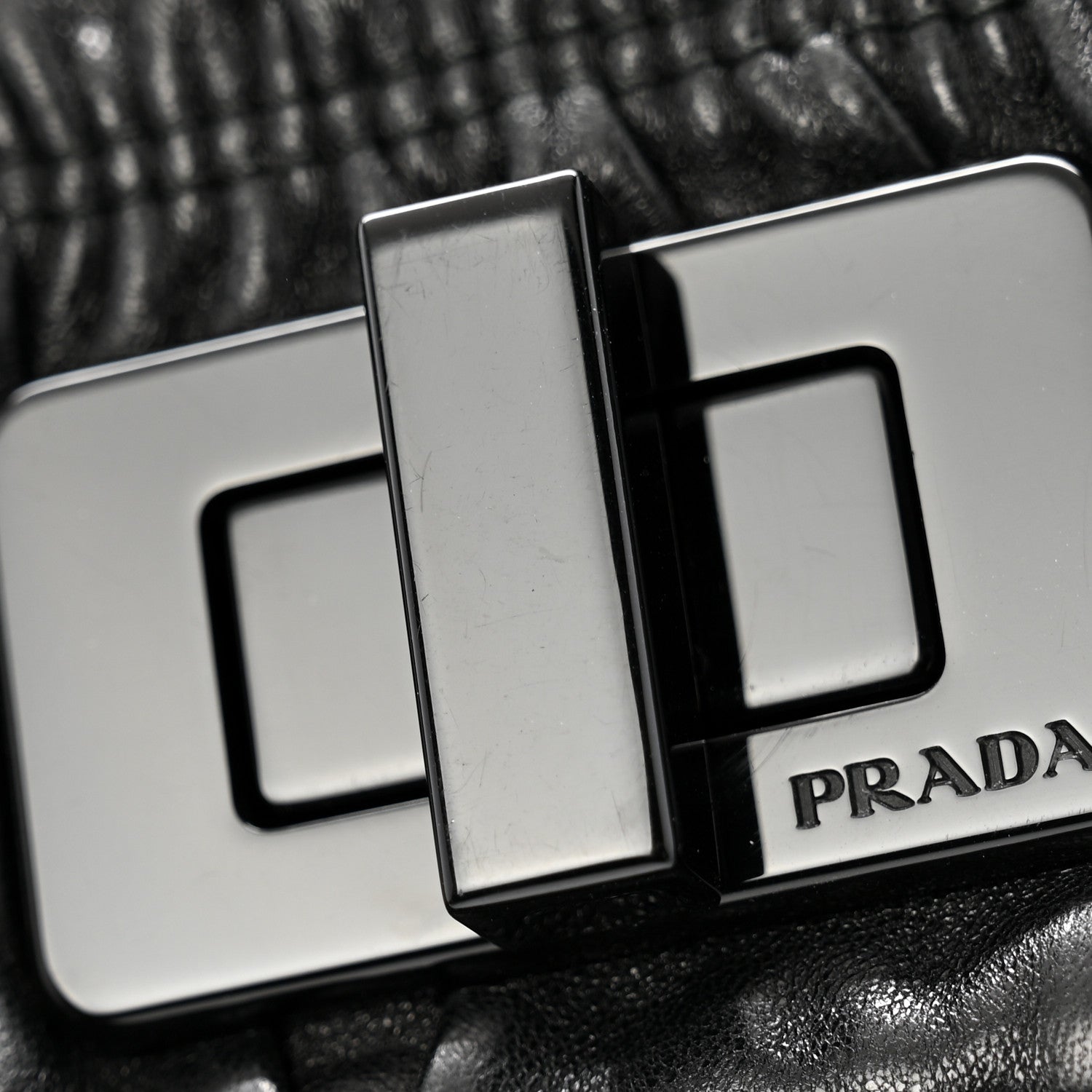 Prada Nappa Gaufre Pochette Clutch Black 9 of 10