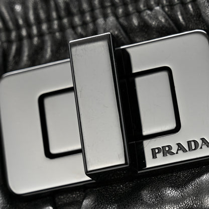 Prada Nappa Gaufre Pochette Clutch Black 9 of 10