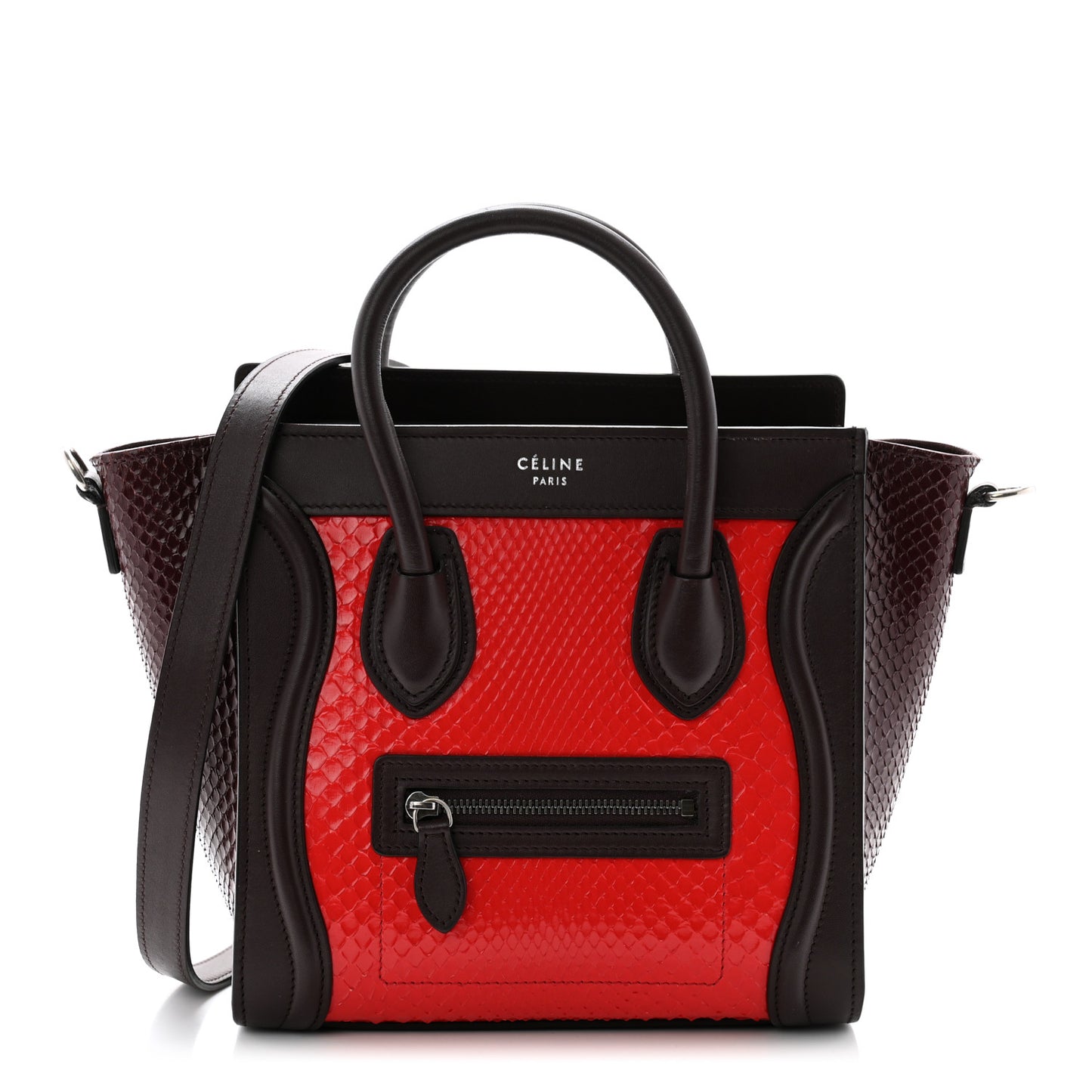 Snakeskin Smooth Calfskin Nano Luggage Chili