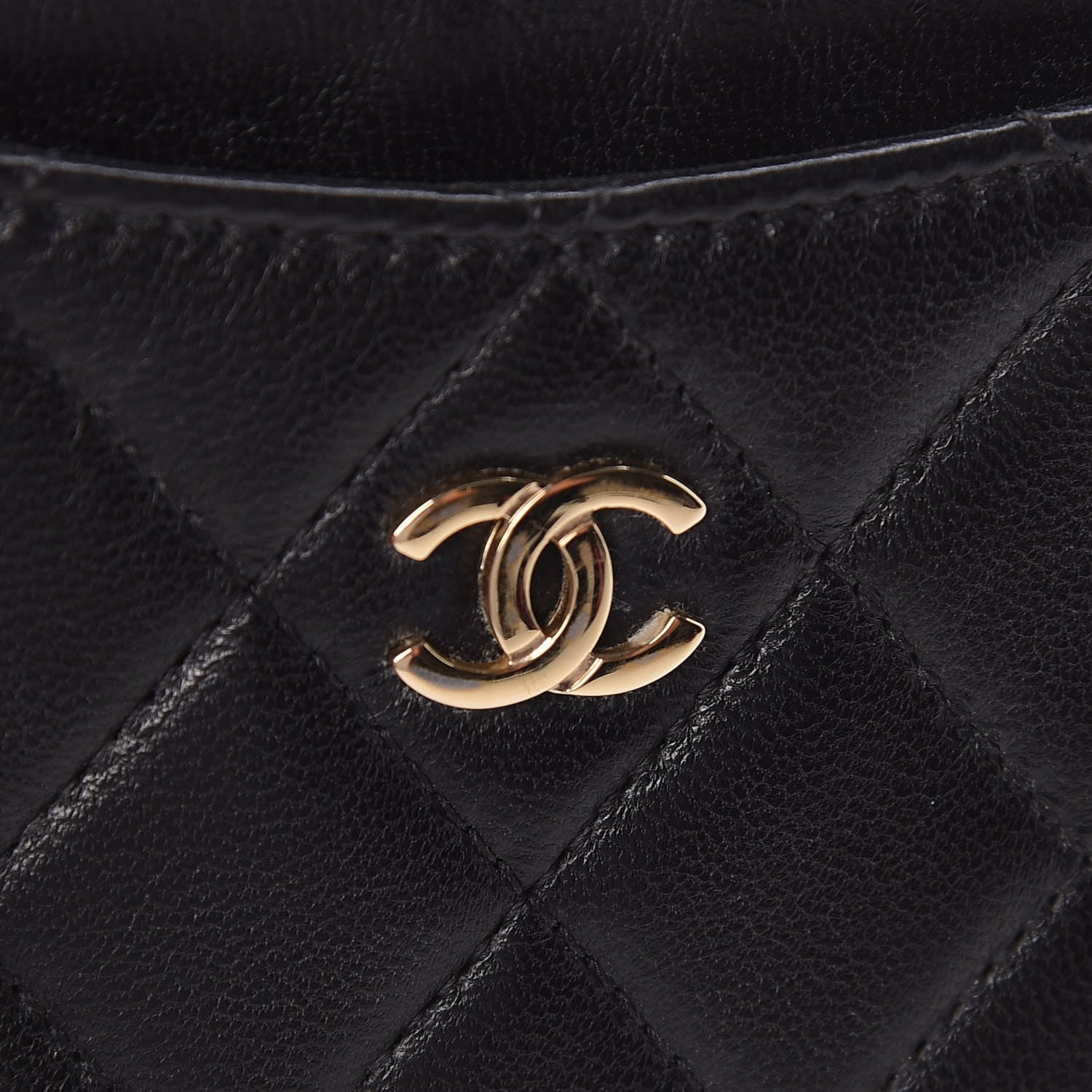 Chanel Lambskin Quilted Zip Card Holder Black 8 of 8
