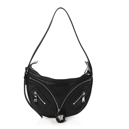 Versace Calfskin Small Repeat Zip Hobo Black 1 of 9