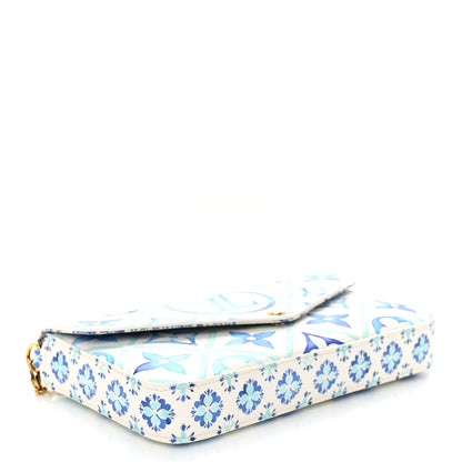 Louis Vuitton Monogram Giant By The Pool 2.0 Felicie Pochette Chain Wallet Lagoon Blue 5 of 13