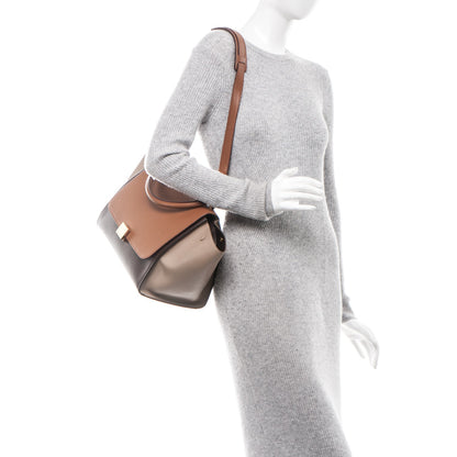 Celine Satin Baby Grained Calfskin Medium Tri-Color Trapeze Tan 2 of 8