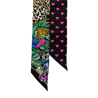 Hermes Silk Jungle Love Love Twilly Black Vert Rose Vif 2 of 4