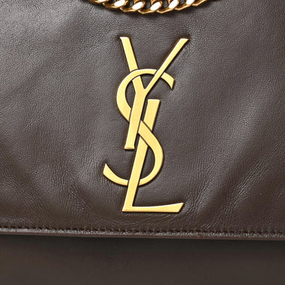 Saint Laurent Smooth Calfskin Suede Medium Reversible Monogram Kate Satchel Military Brown 7 of 15