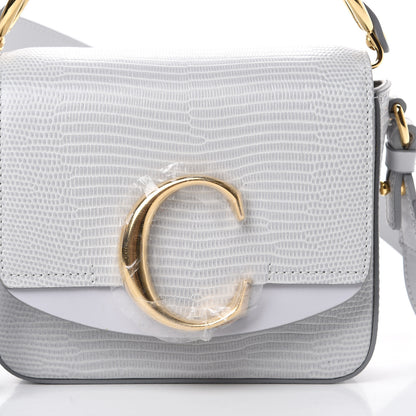 Chloe Calfskin Lizard Embossed Mini C Double Carry Light Cloud 7 of 10