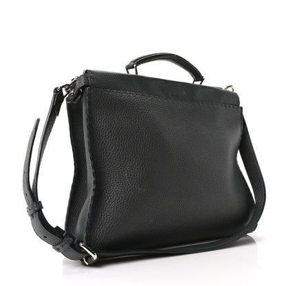 Fendi Vitello Grace FF 1974 Embossed Large Peekaboo Iconic Fit Satchel Anthracite 3 of 9