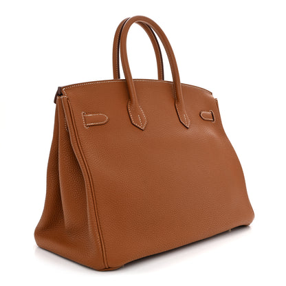 Hermes Taurillon Clemence Birkin 35 Gold 3 of 14
