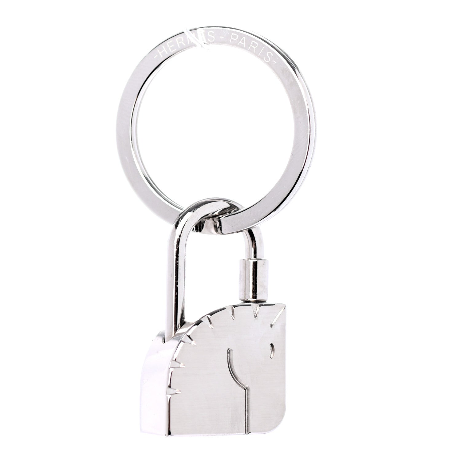 Hermes Palladium Cadenas Horse Key Ring 1 of 6