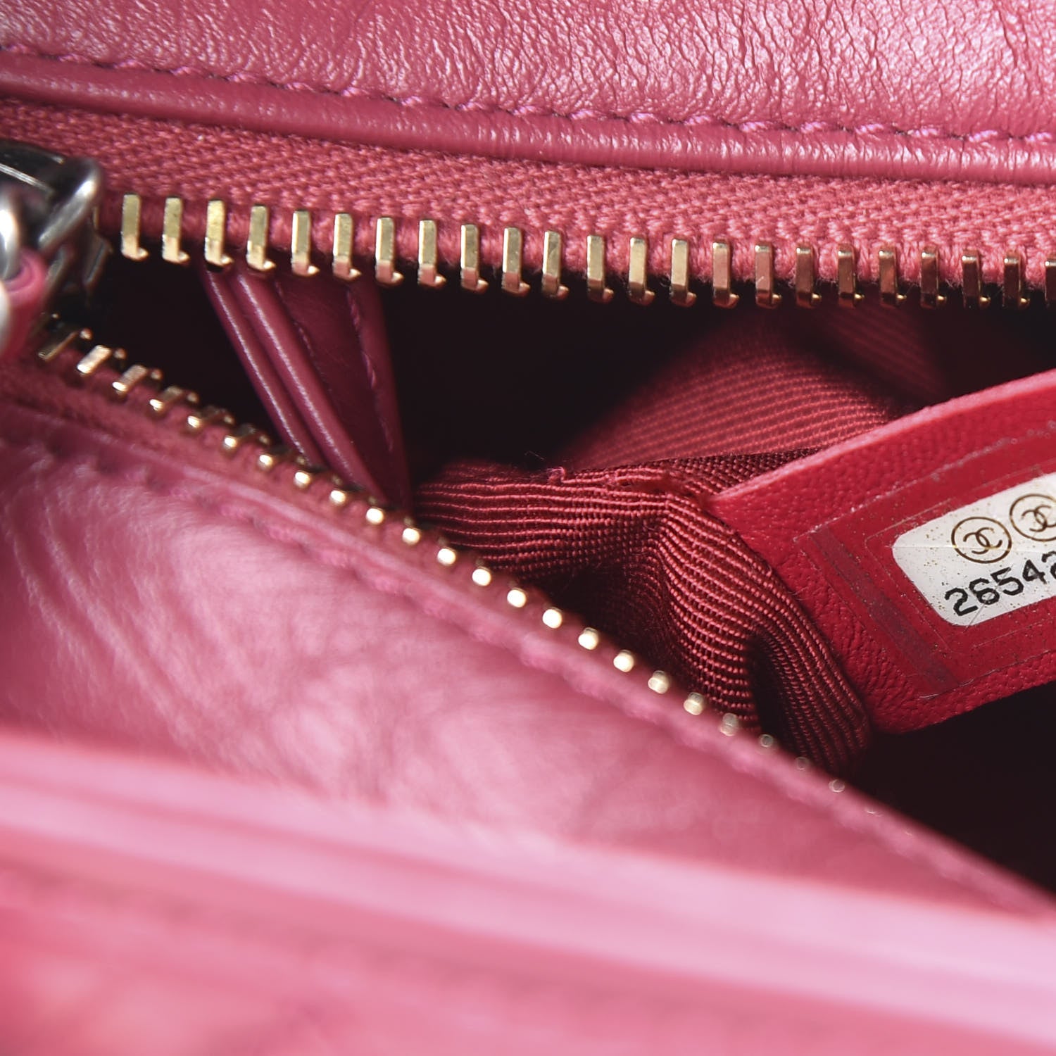 Chanel Aged Calfskin Quilted Small Gabrielle Hobo Dark Pink 9 of 10