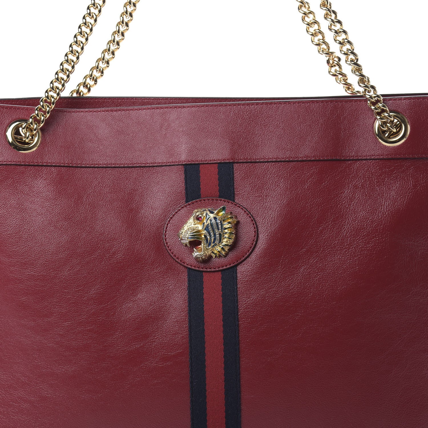 Gucci Calfskin Large Rajah Chain Tote Romantic Cherry 9 of 11