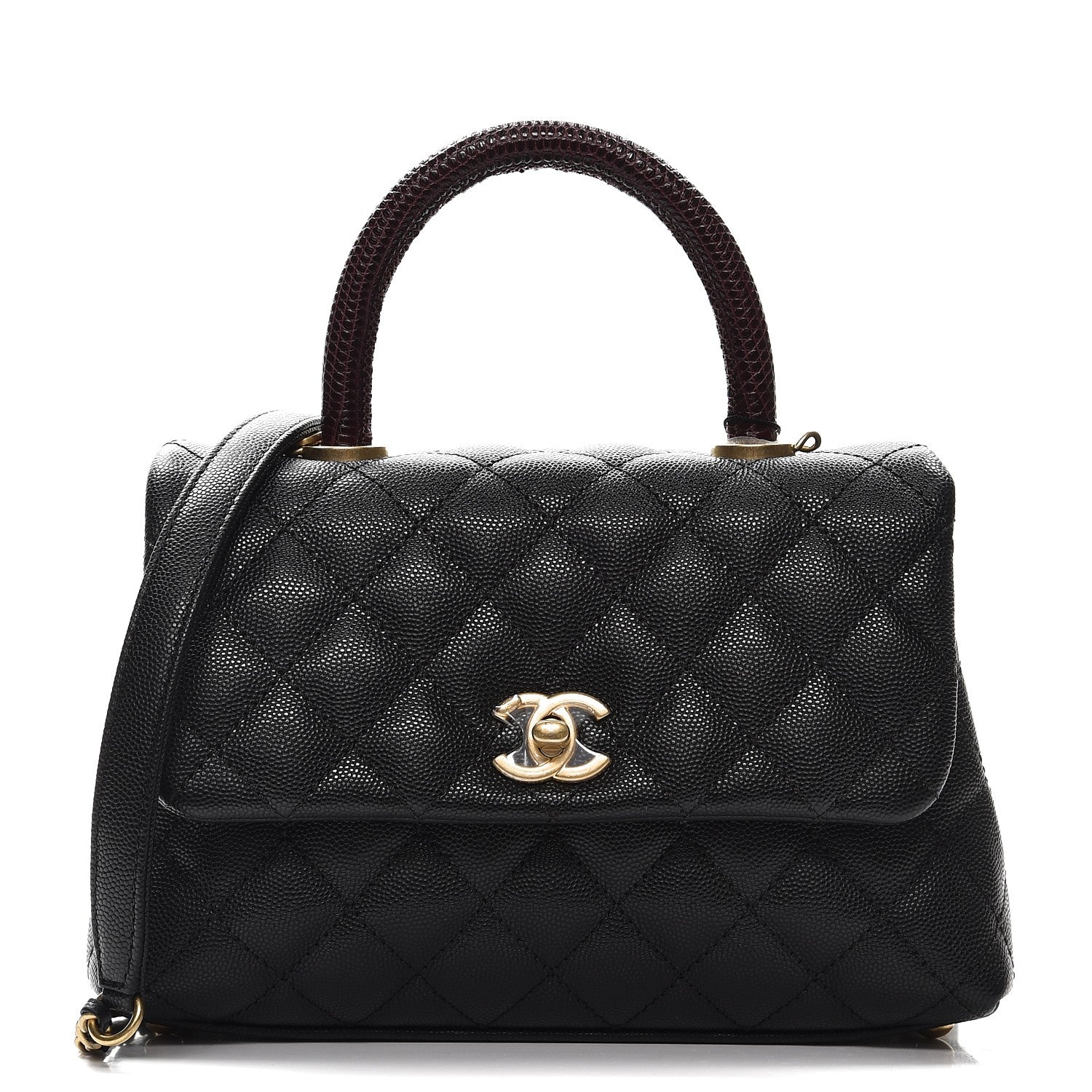 Chanel Caviar Lizard Quilted Mini Coco Handle Flap Black 1 of 9