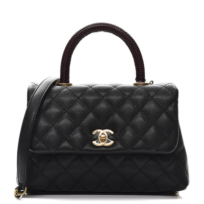 Chanel Caviar Lizard Quilted Mini Coco Handle Flap Black 1 of 9