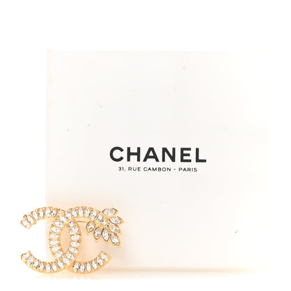 Chanel Metal Crystal Wheat CC Brooch Gold 4 of 4