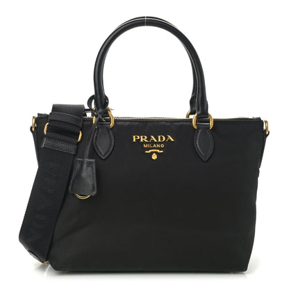 Prada Tessuto Nylon Saffiano Small Satchel Black 1 of 11