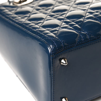 Christian Dior Patent Cannage Medium Lady Dior Blue 12 of 14