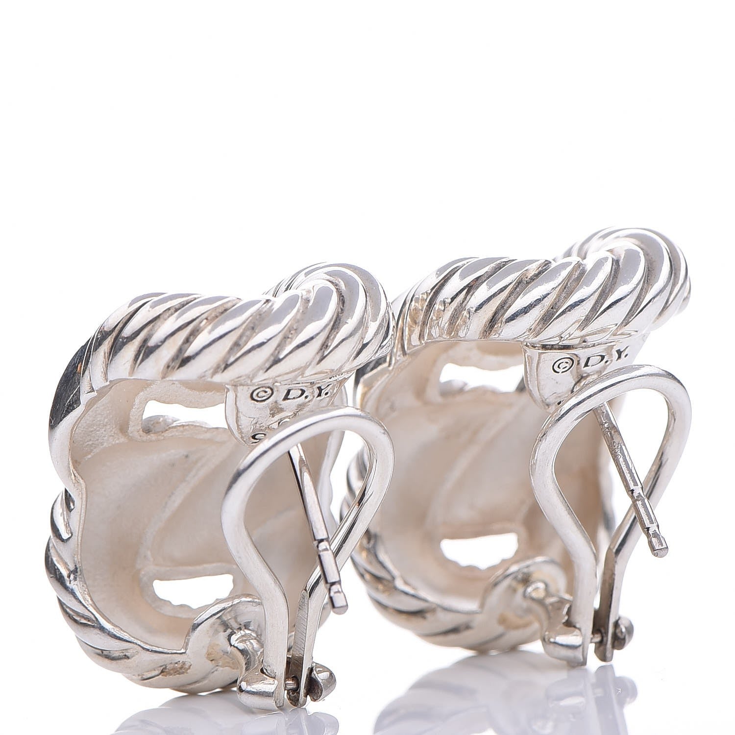 David Yurman Sterling Silver Belmont Curb Link Earrings 3 of 4