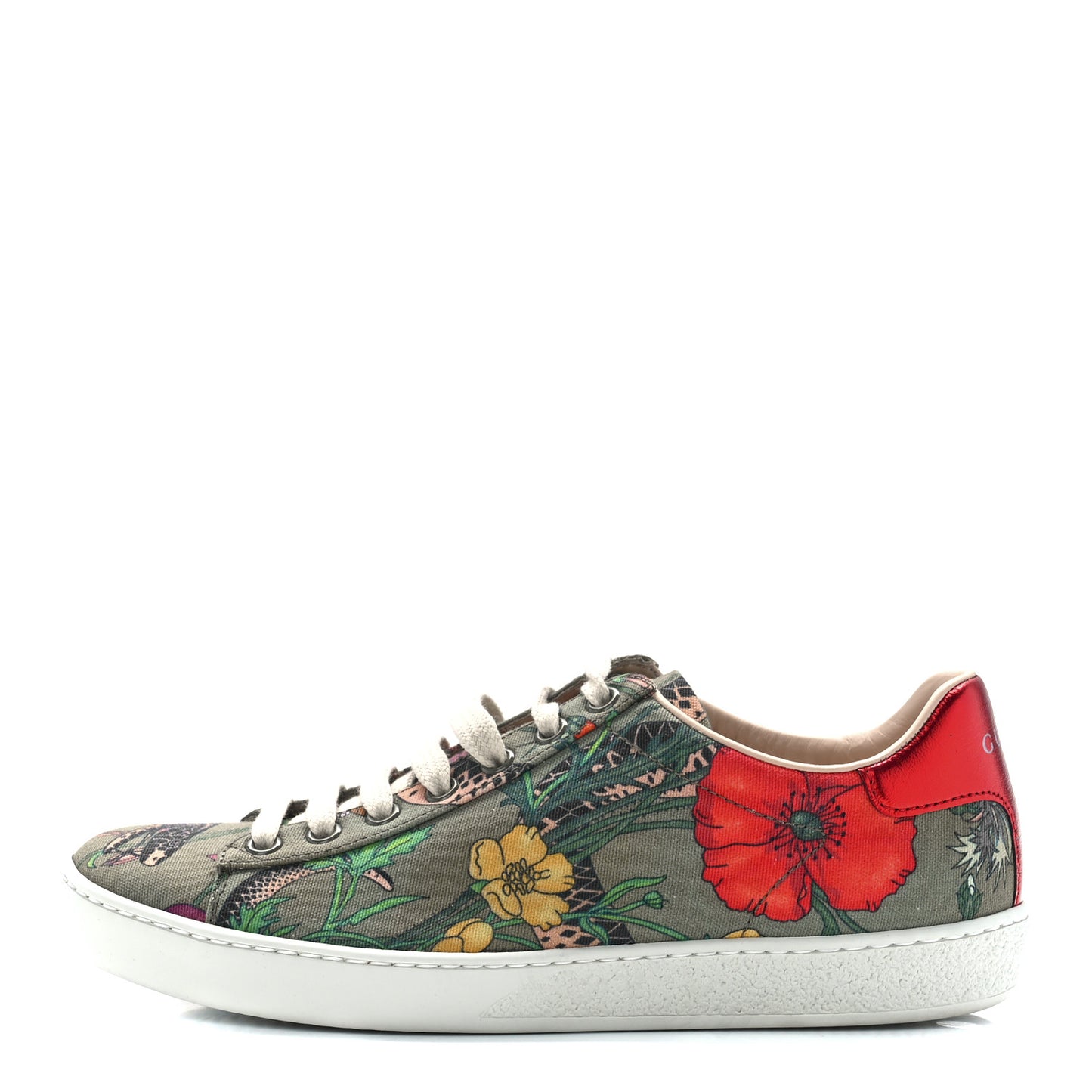 Canvas Flora Snake Print Womens Ace Sneakers 35.5 Militare Multicolor