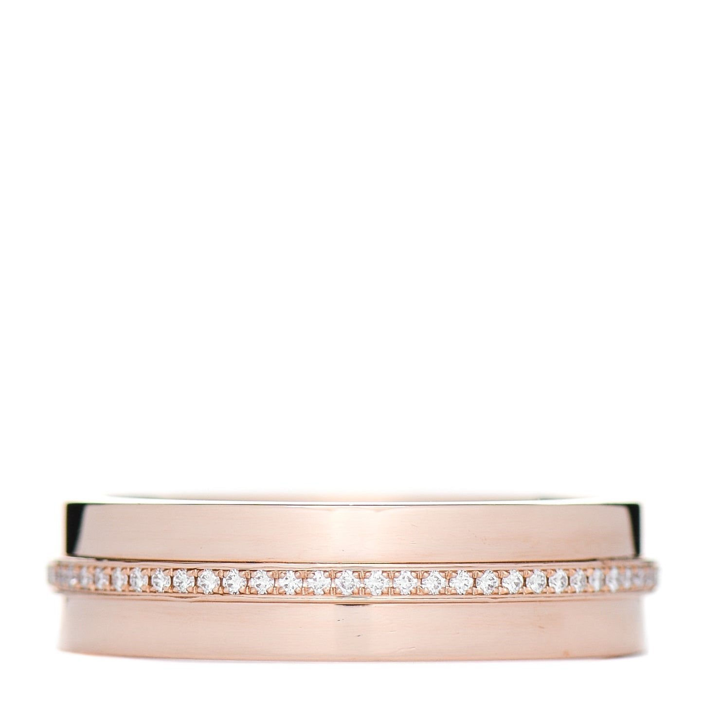 18K Rose Gold Diamond Wide T Two Ring 57 8