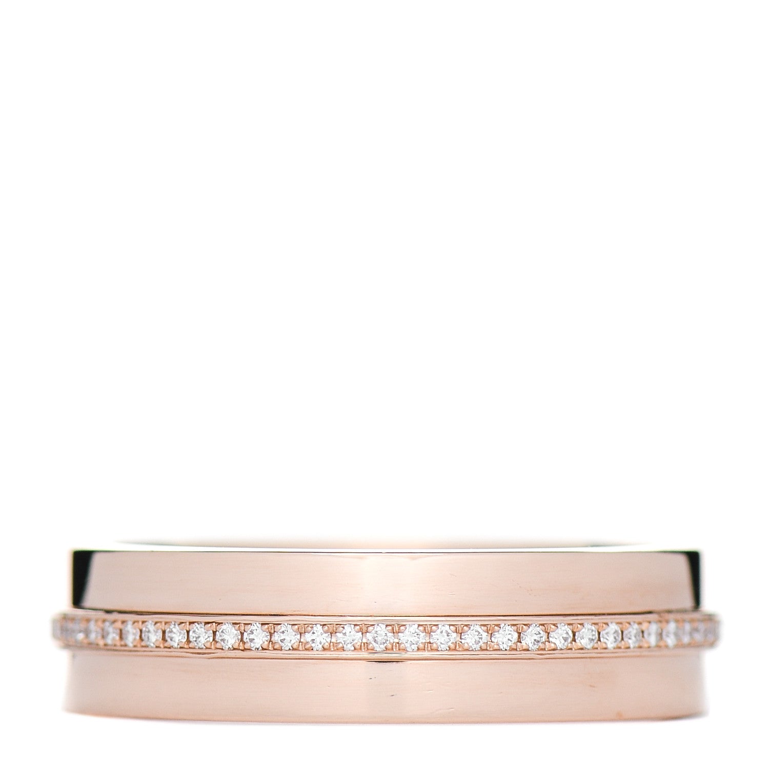 Tiffany 18K Rose Gold Diamond Wide T Two Ring 57 8 3 of 5