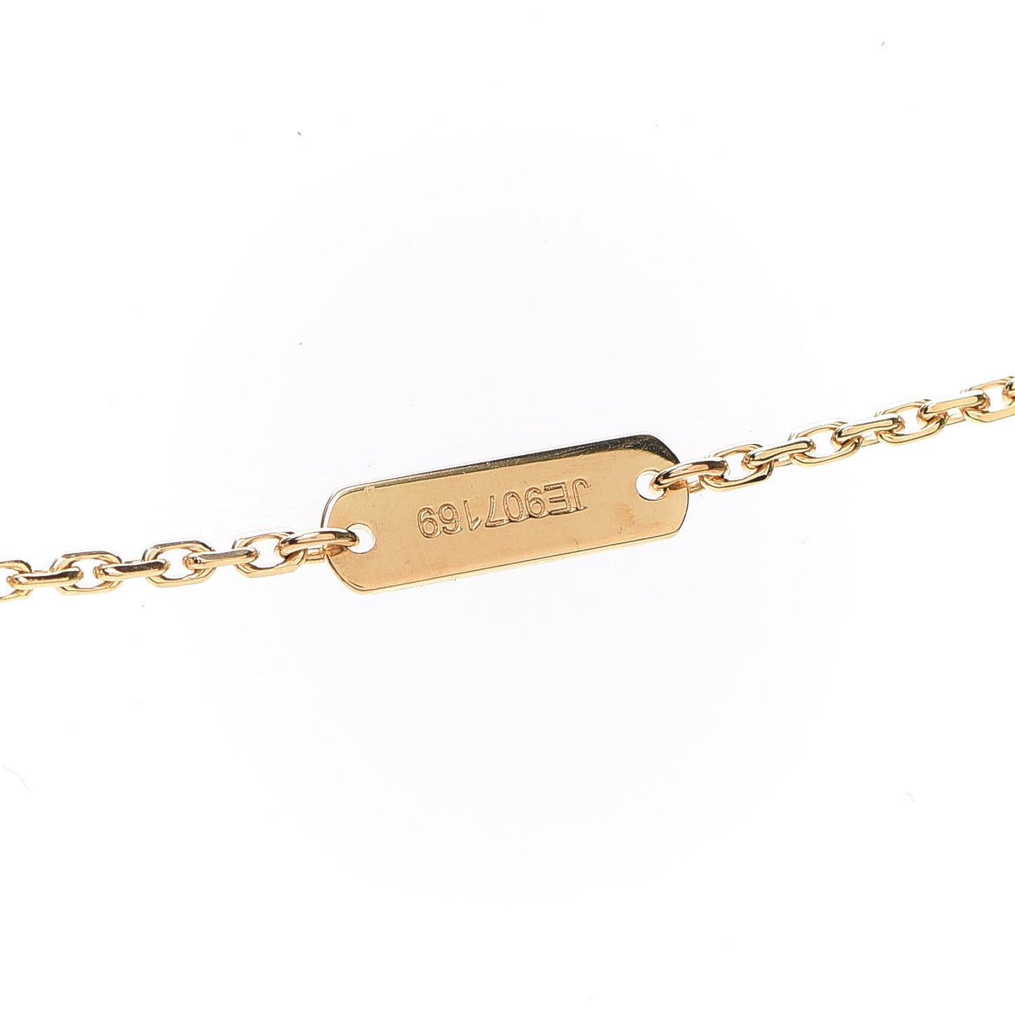 18K Yellow Gold Mother of Pearl Vintage Alhambra Pendant Necklace