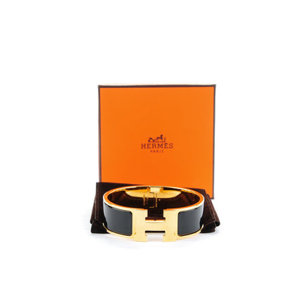 Hermes Enamel Wide Clic Clac H Bracelet PM Black 5 of 5