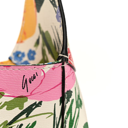 Gucci X KEN SCOTT New Shangai Calfskin Jardin D'Avril Floral Print Small Jackie 1961 Hobo Ivory Pink 11 of 11