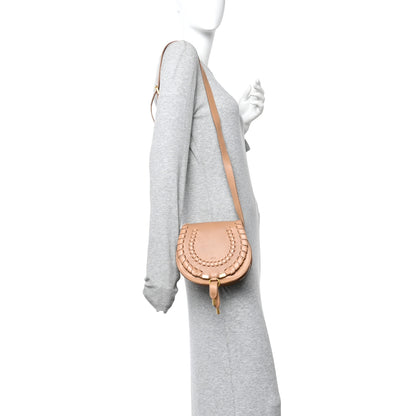 Chloe Smooth Calfskin Braided Small Marcie Saddle Bag Light Tan 2 of 11