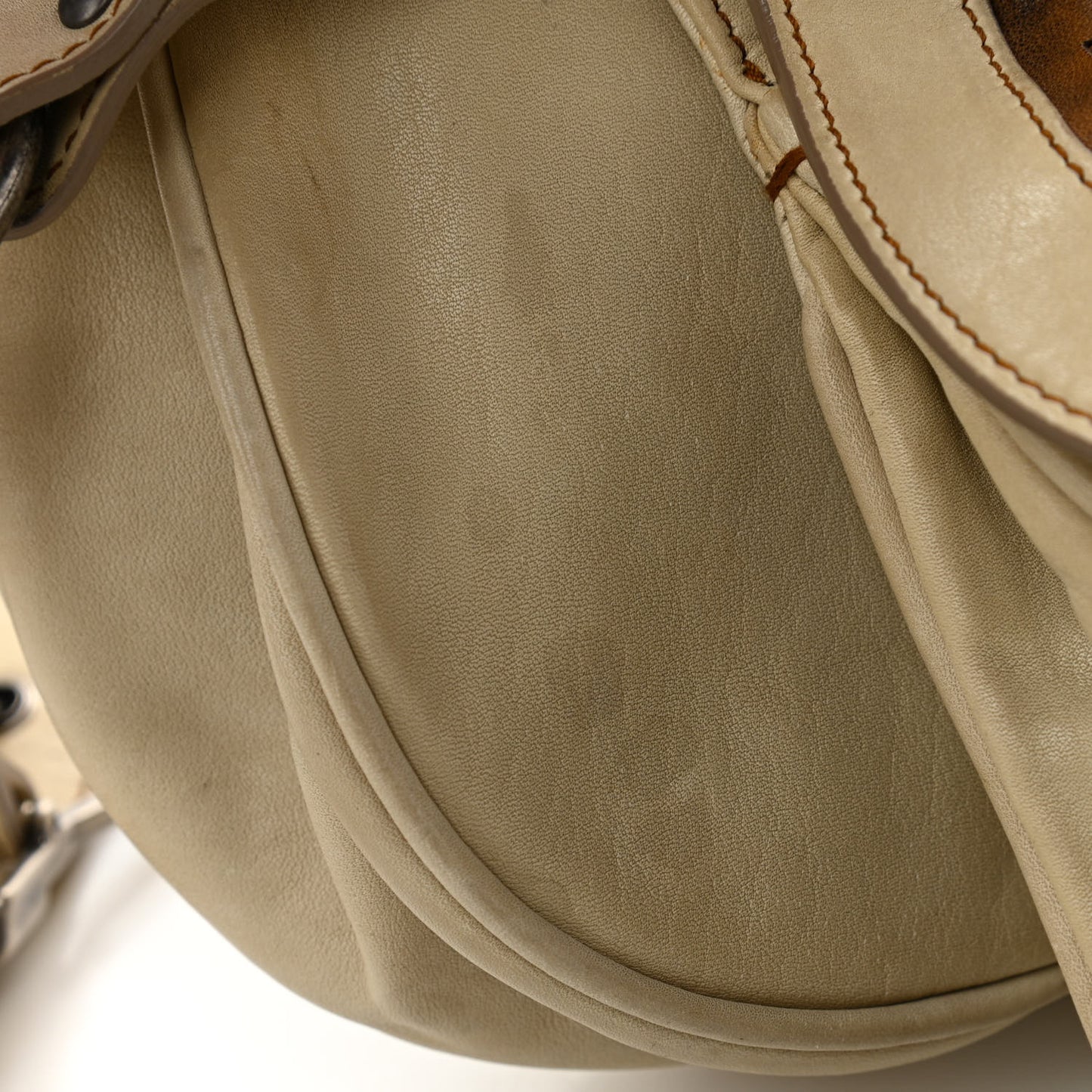 Calfskin Medium Gaucho Double Saddle Bag Ivory