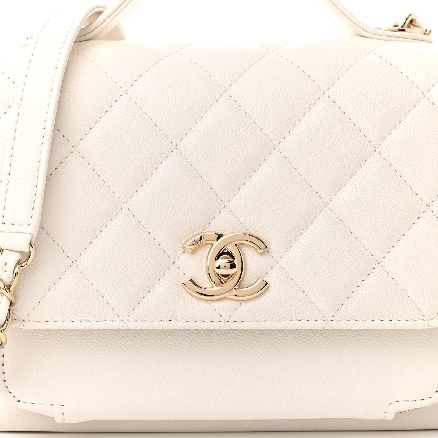 Chanel Caviar Quilted Medium Business Affinity Flap White 8 of 10
