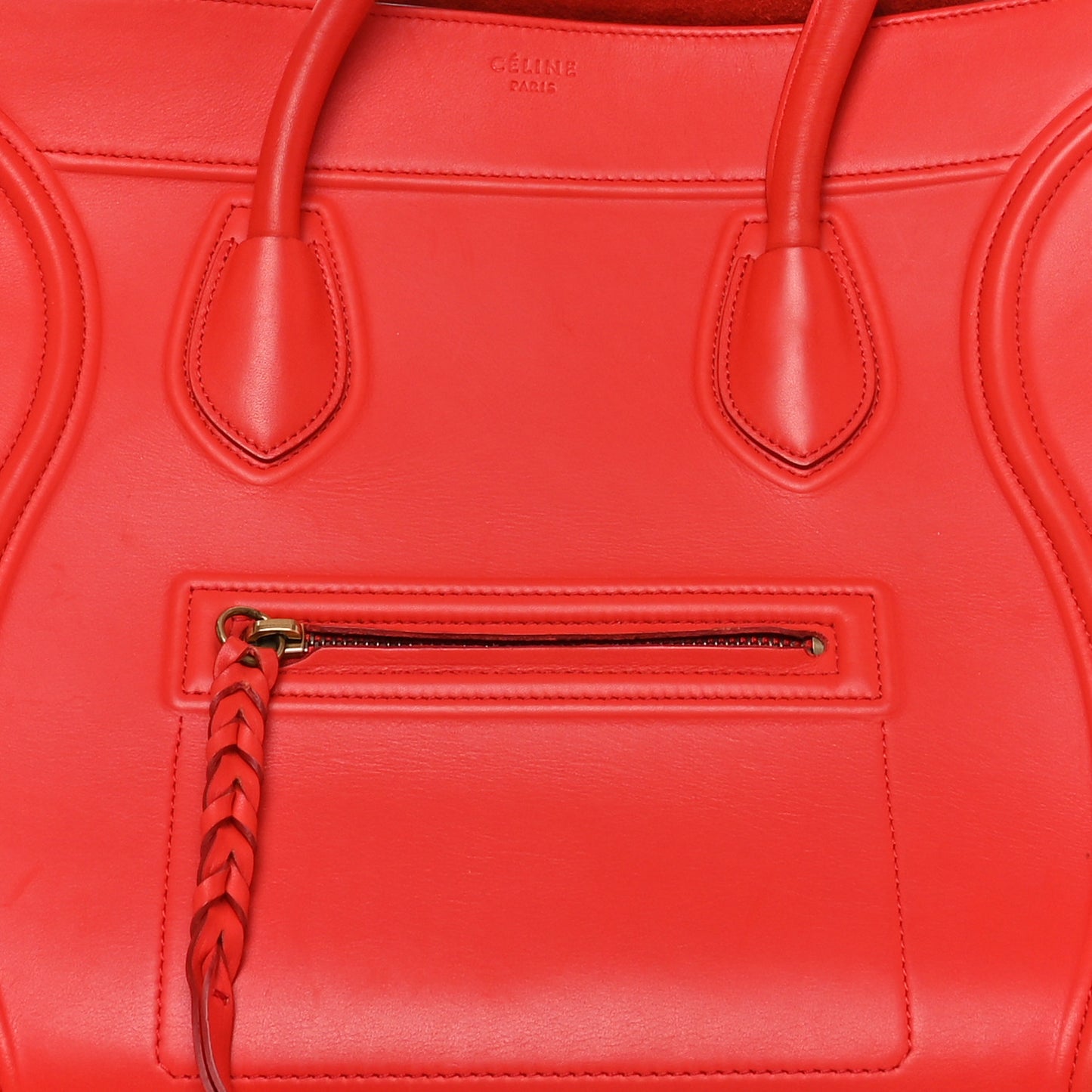 Smooth Calfskin Medium Phantom Luggage Vermillion