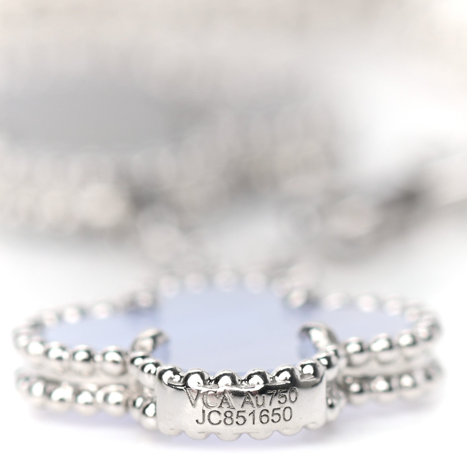 Van Cleef & Arpels 18K White Gold Chalcedony Mother of Pearl 5 Motifs Magic Alhambra Bracelet 4 of 5