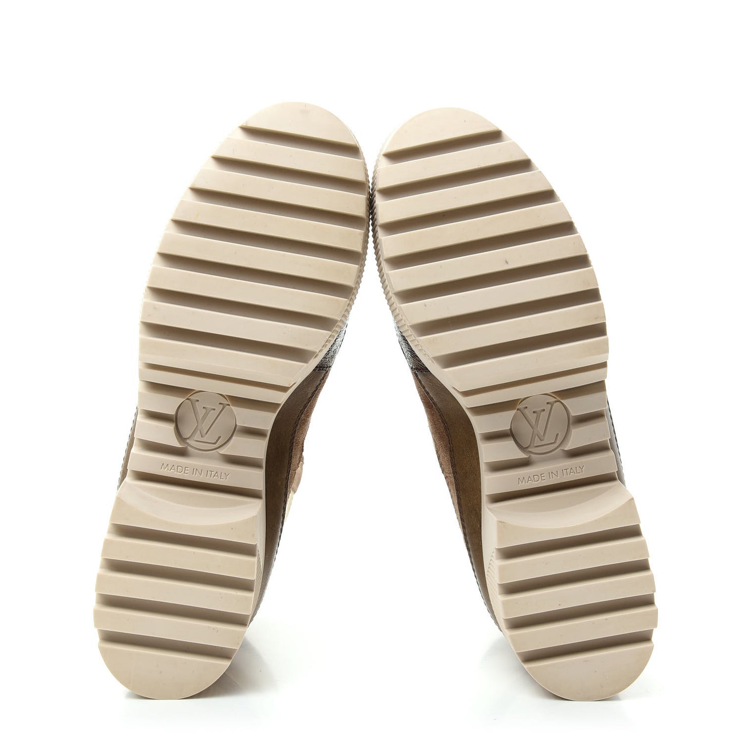 Suede Calfskin Monogram Laureate Platform Desert Boots 37 Beige