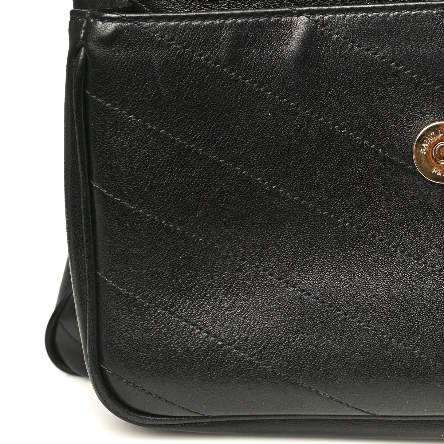 Lambskin Matelasse Monogram Medium Niki Chain Satchel Black