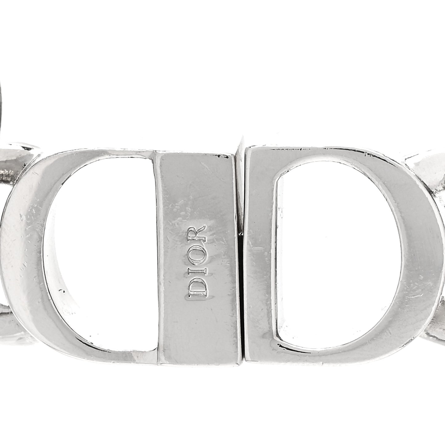 Brass CD Icon Chain Link Necklace Silver