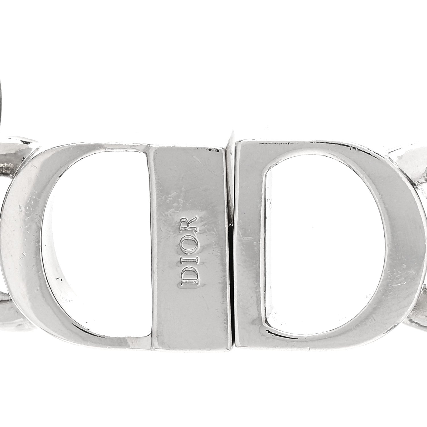 Christian Dior Brass CD Icon Chain Link Necklace Silver 4 of 4