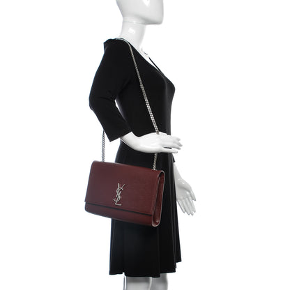 Saint Laurent Grain De Poudre Large Classic Monogram Kate Satchel Palissandre 2 of 16