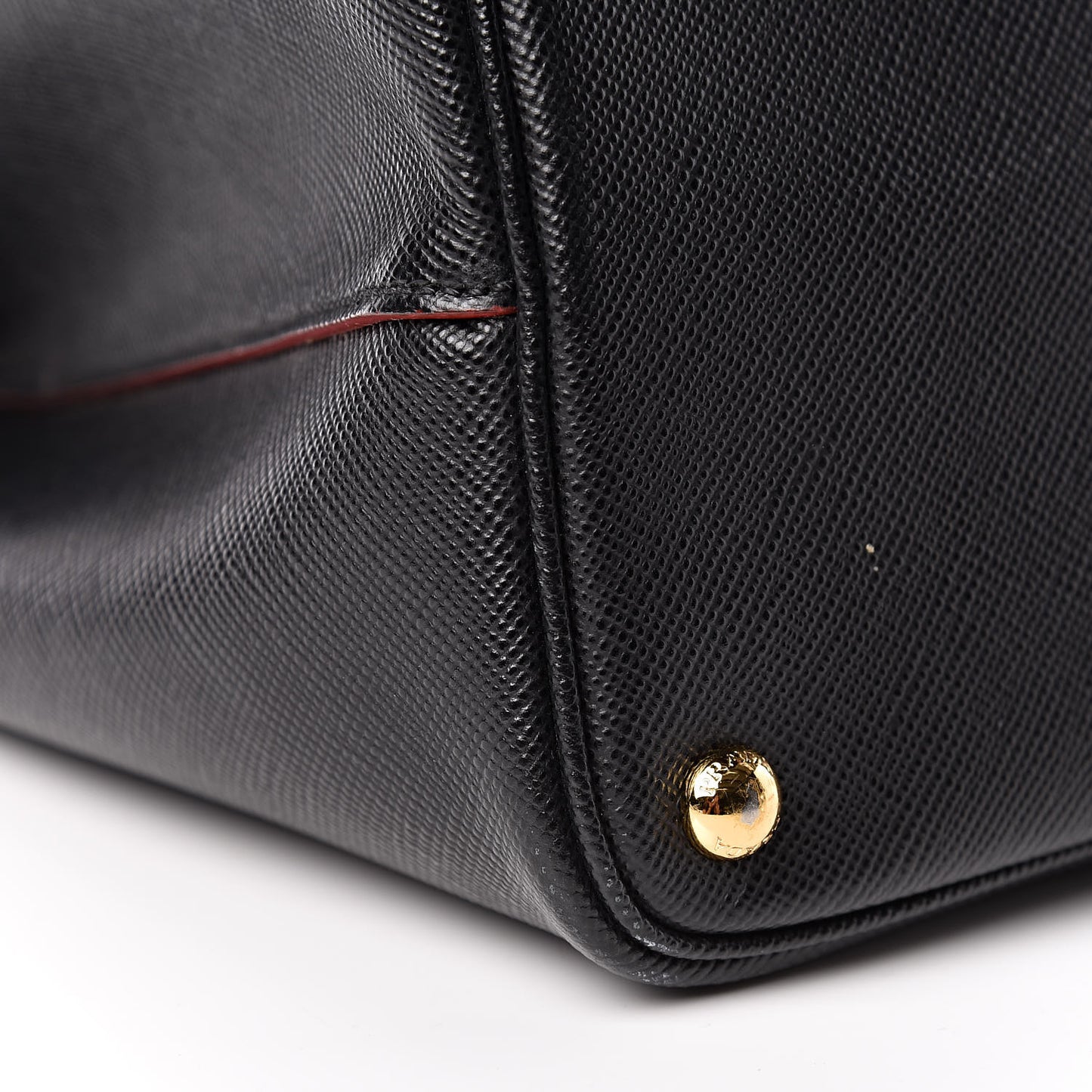 Saffiano Cuir Large Double Bag Black Fuoco