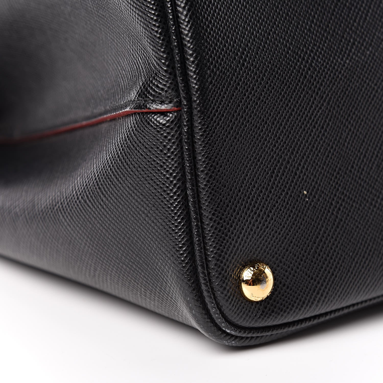 Prada Saffiano Cuir Large Double Bag Black Fuoco 20 of 21