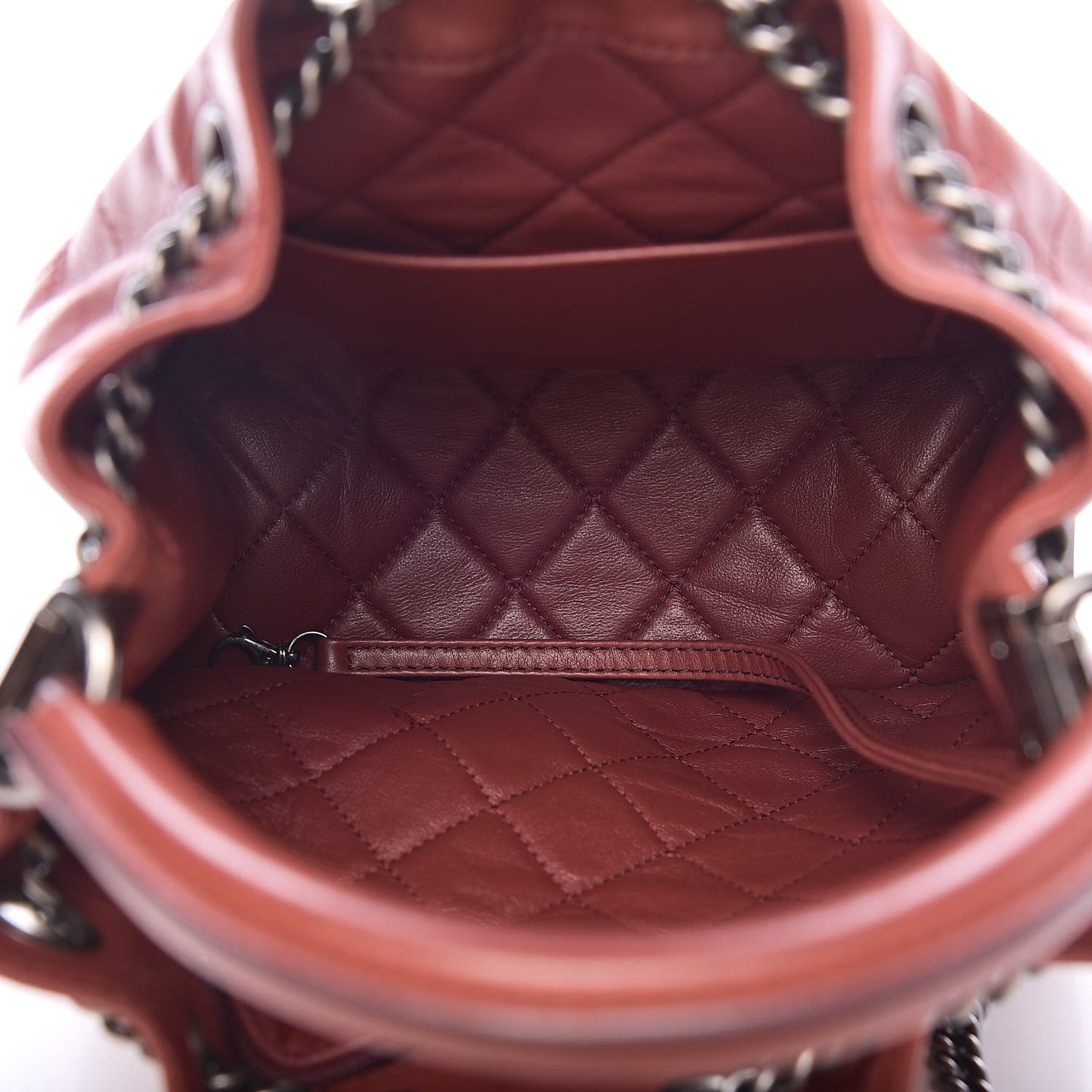 Calfskin Stitched Medium Urban Luxury Drawstring Backpack Dark Red