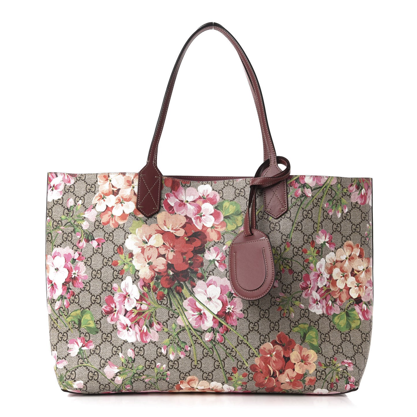 GG Supreme Monogram Blooms Medium Reversible Tote Beige Multicolor Dry Rose