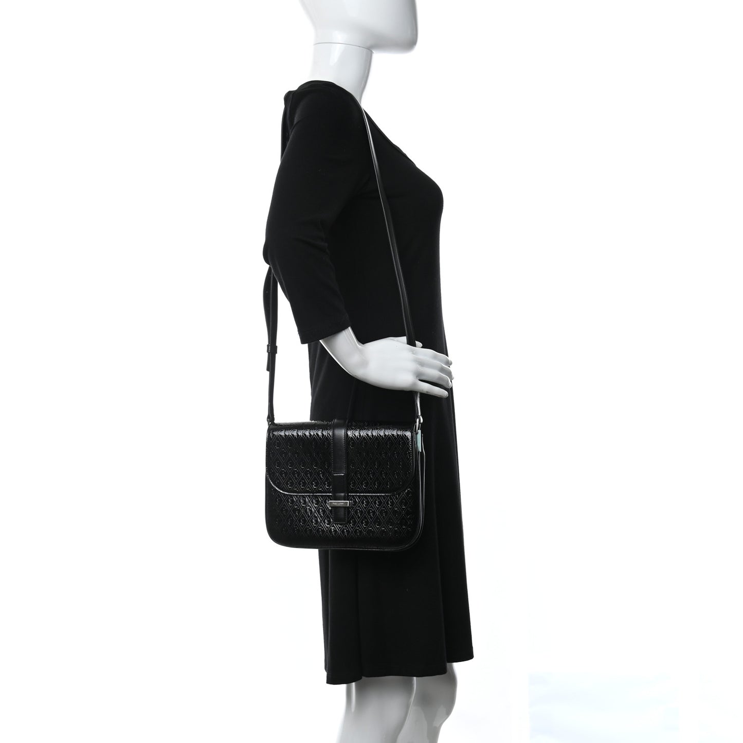 Patent Embossed Small Le Monogramme Satchel Black