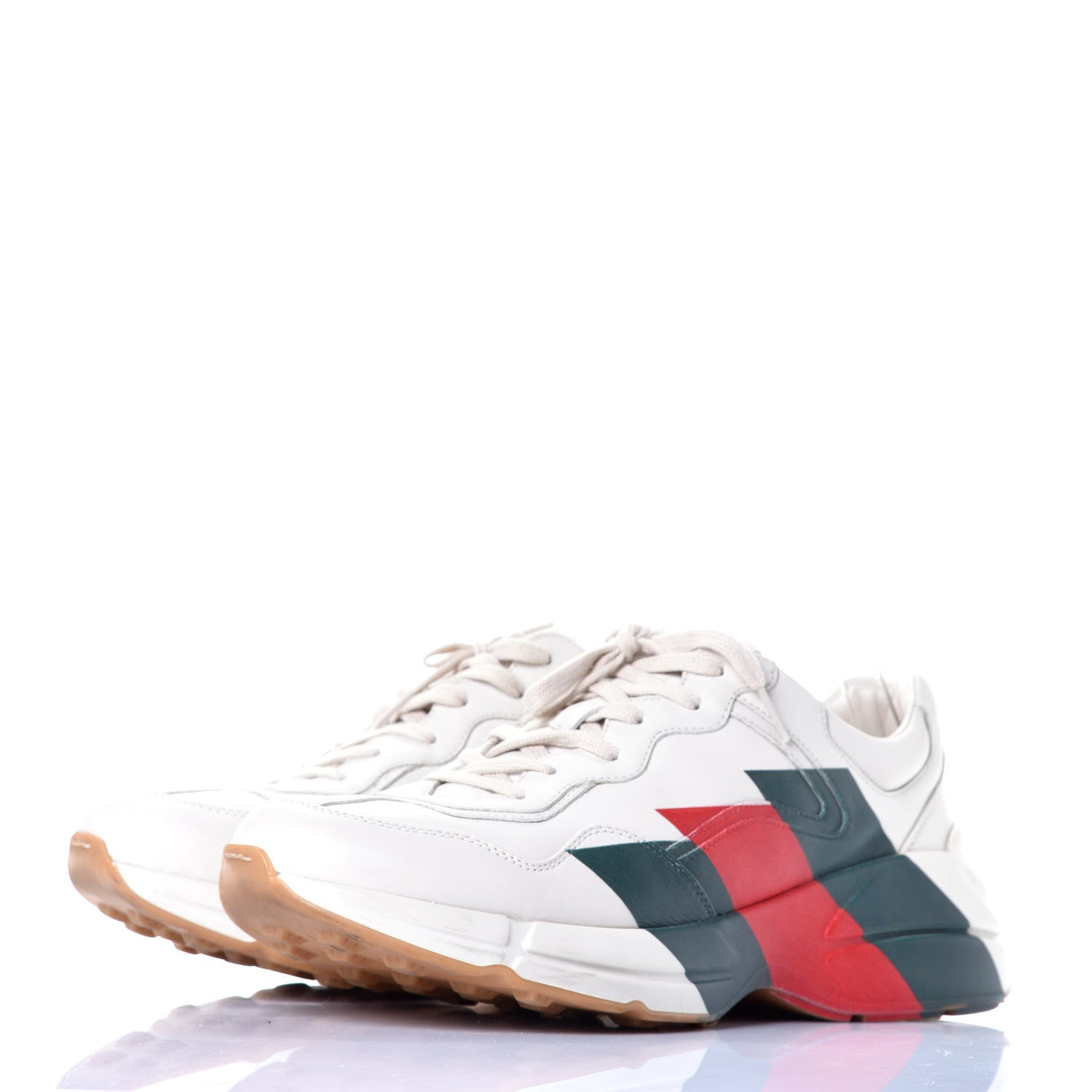Gucci Calfskin Web Printed Mens Rhyton Sneakers 10.5 Mystic White 3 of 10