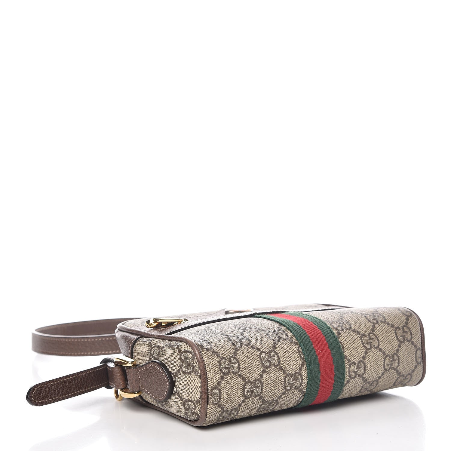 Gucci GG Supreme Monogram Web Mini Ophidia Shoulder Bag Brown 4 of 12