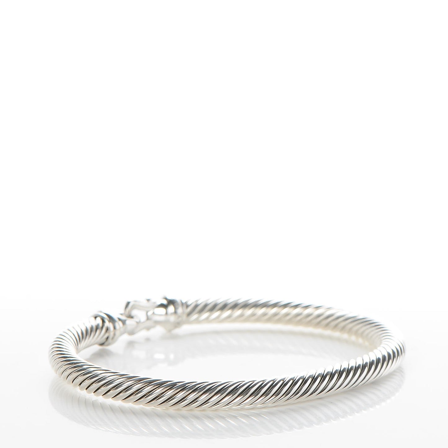 Sterling Silver Diamond 5mm Cable Buckle Bracelet