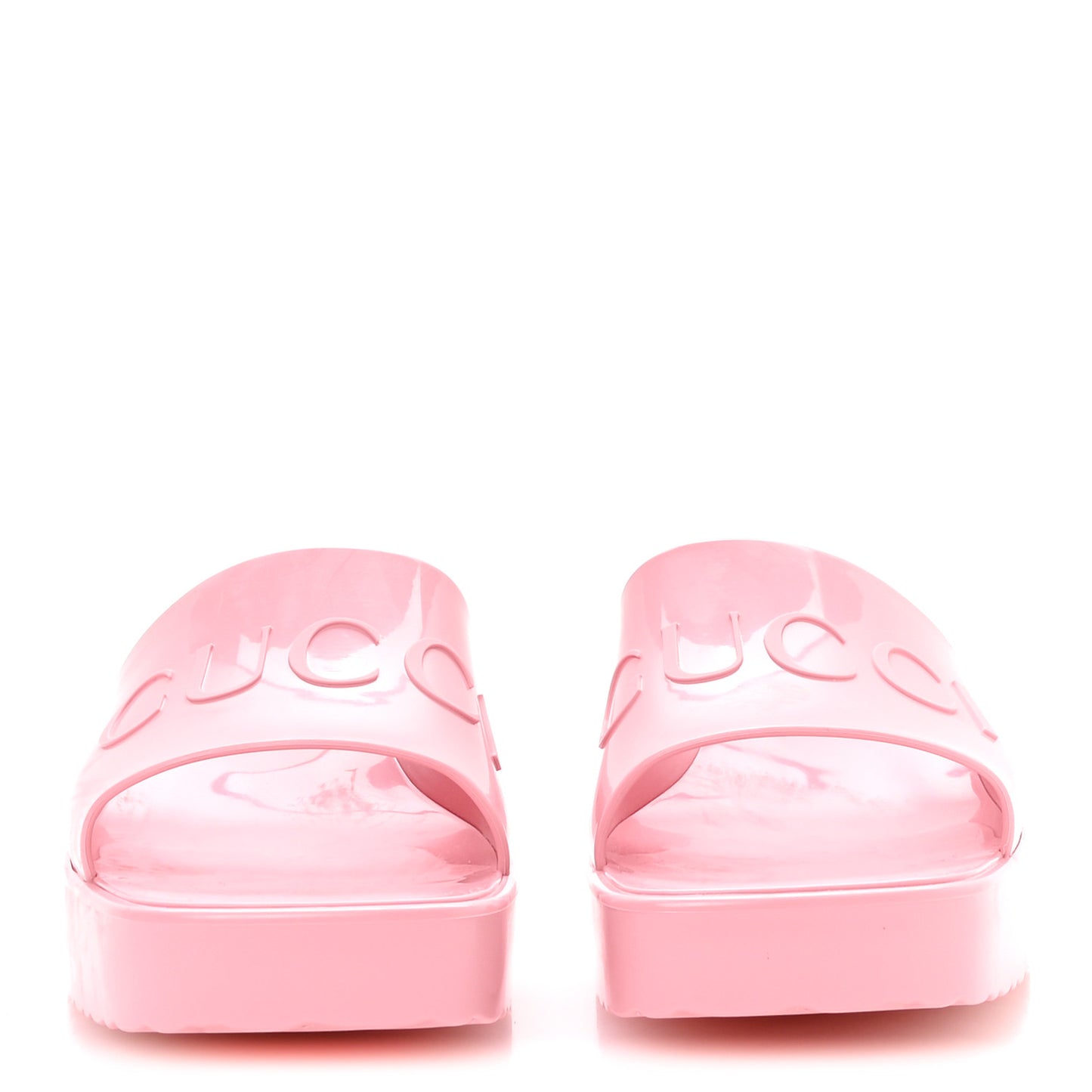 Rubber Gucci Logo Womens Platform 20/60mm Slide Sandals 38 Wild Rose