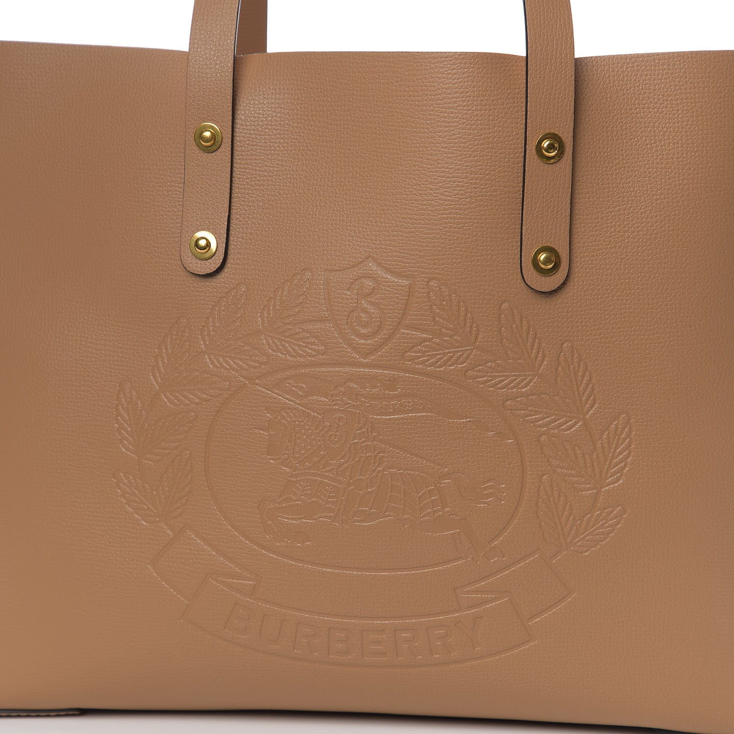 Burberry Calfskin Crest Embossed Medium Tote Camel 8 of 8
