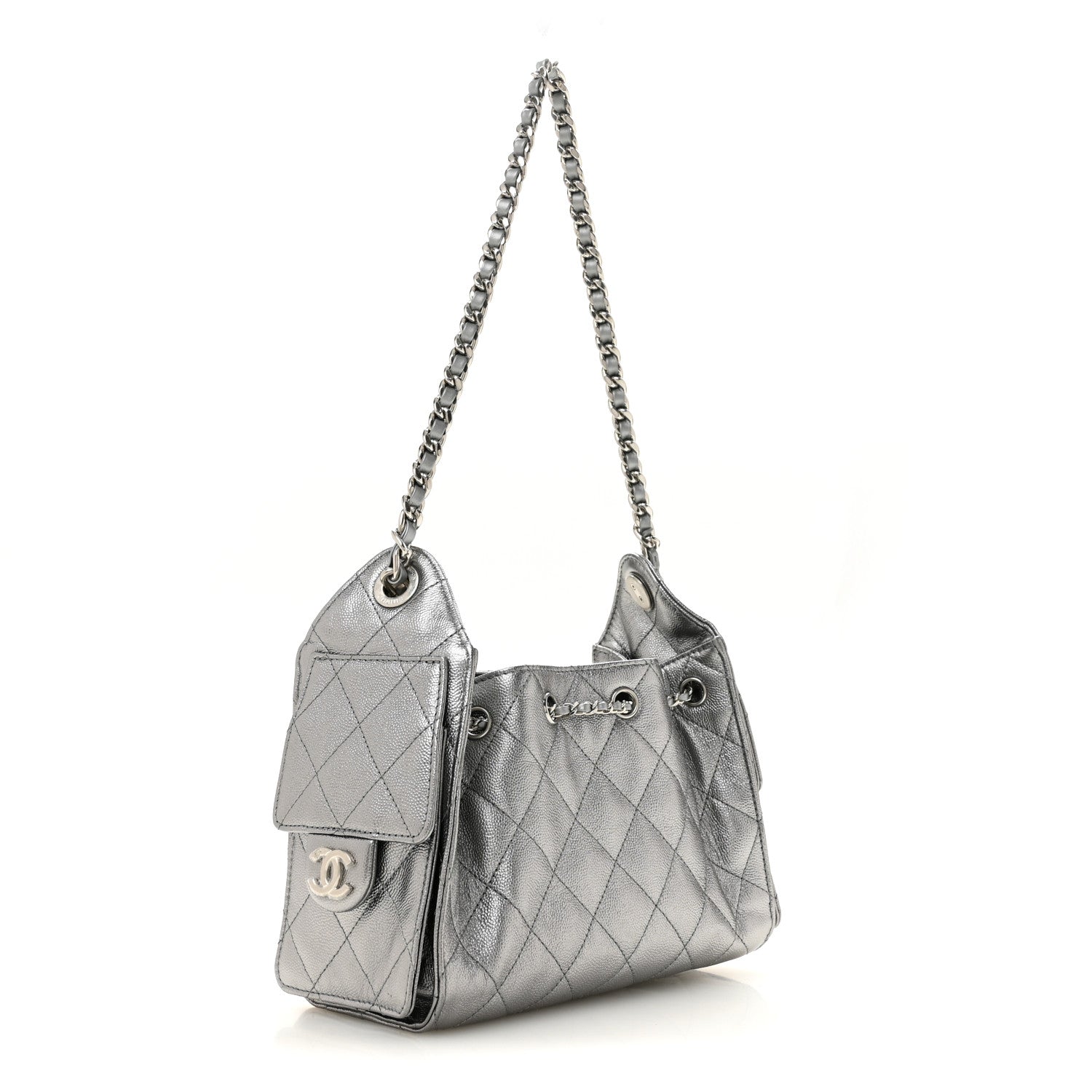 Chanel Metallic Caviar Quilted Mini Chanel 25 Handbag Anthracite 3 of 10